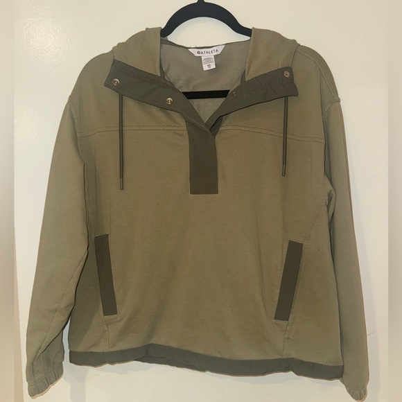 Athleta Sweaters - Athleta Green Quarter-Zip Hoodie